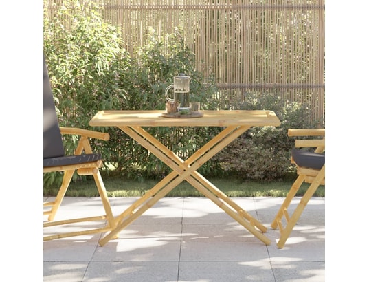 VIDAXL - Table pliante Table de jardin pliable 110x55x75 cm bambou