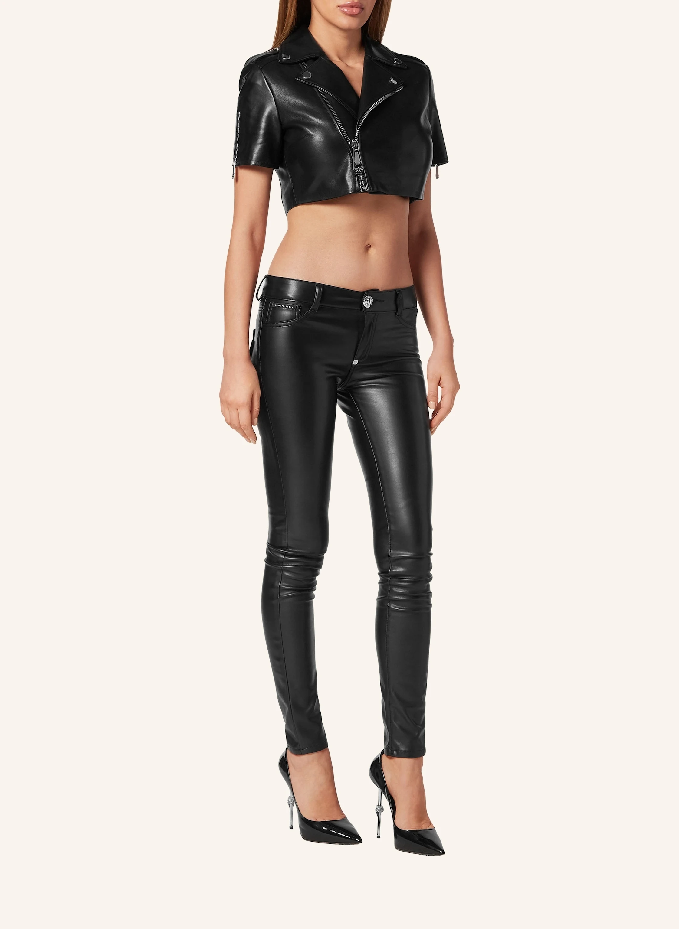 PHILIPP PLEIN Cropped Lederjacke