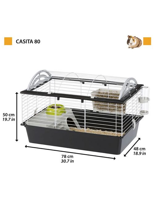 Ferplast Knaagdierkooi Casita 80 - Dierenverblijf - 78x48x50 cm
