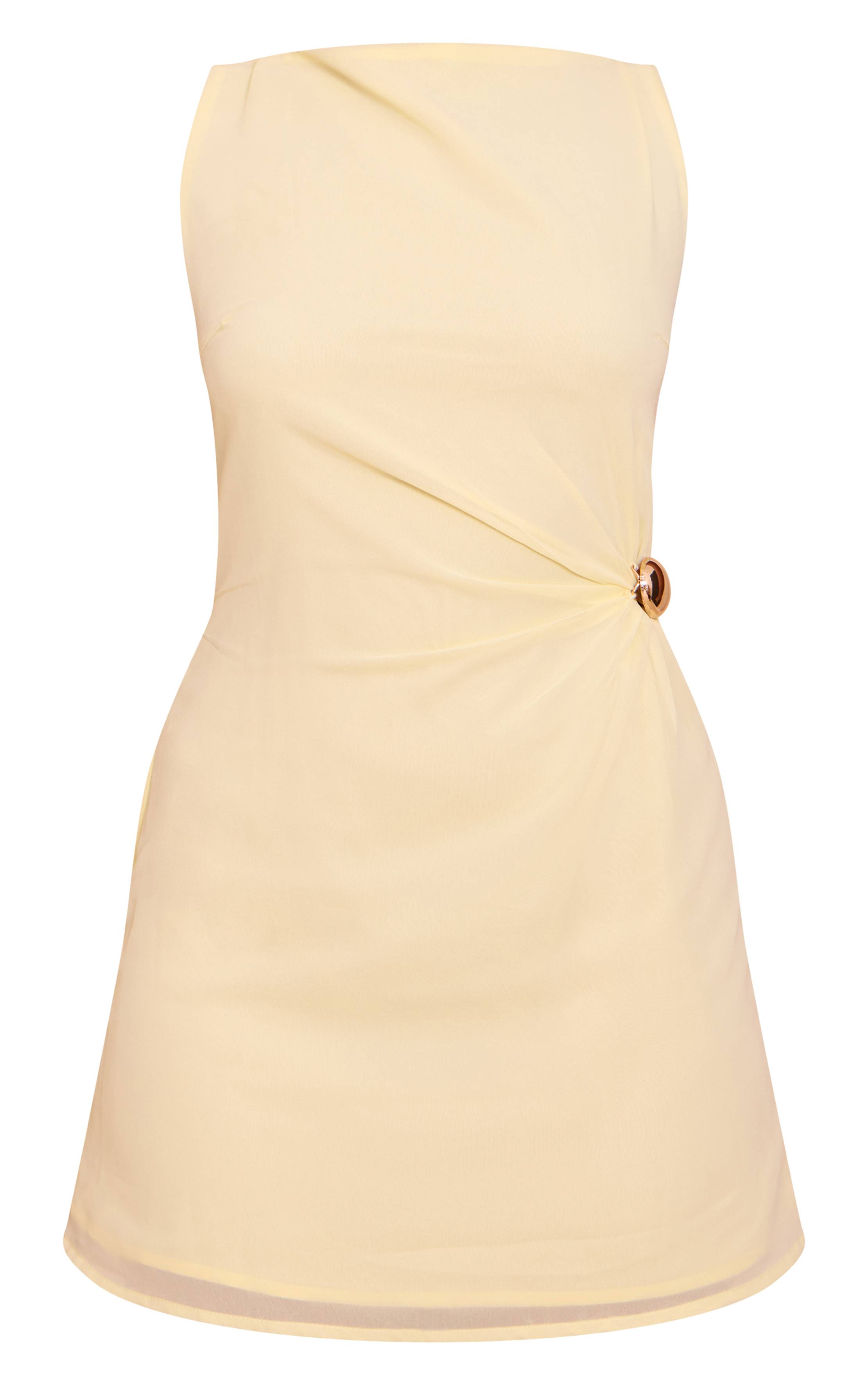 Citron Robe Mini Avec Détails Bordure En Mousseline