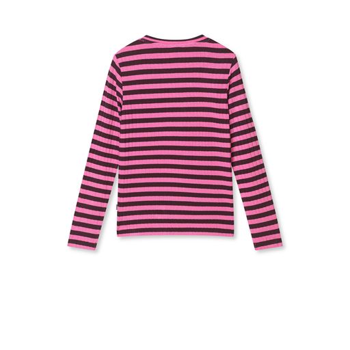 Mads Nørgaard 5x5 Classic Stripe Talika Langærmet T-shirt, Plum Perfect/Carmine Rose, 8 år