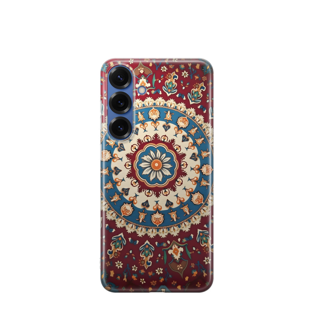 Samsung Galaxy S25 Plus Gummi Hülle Persisches Palastornament - Rot