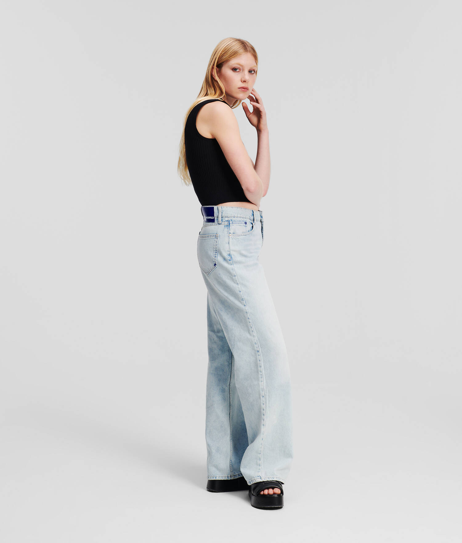 JEAN TAILLE MI-HAUTE DÉCONTRACTÉ KLJ
