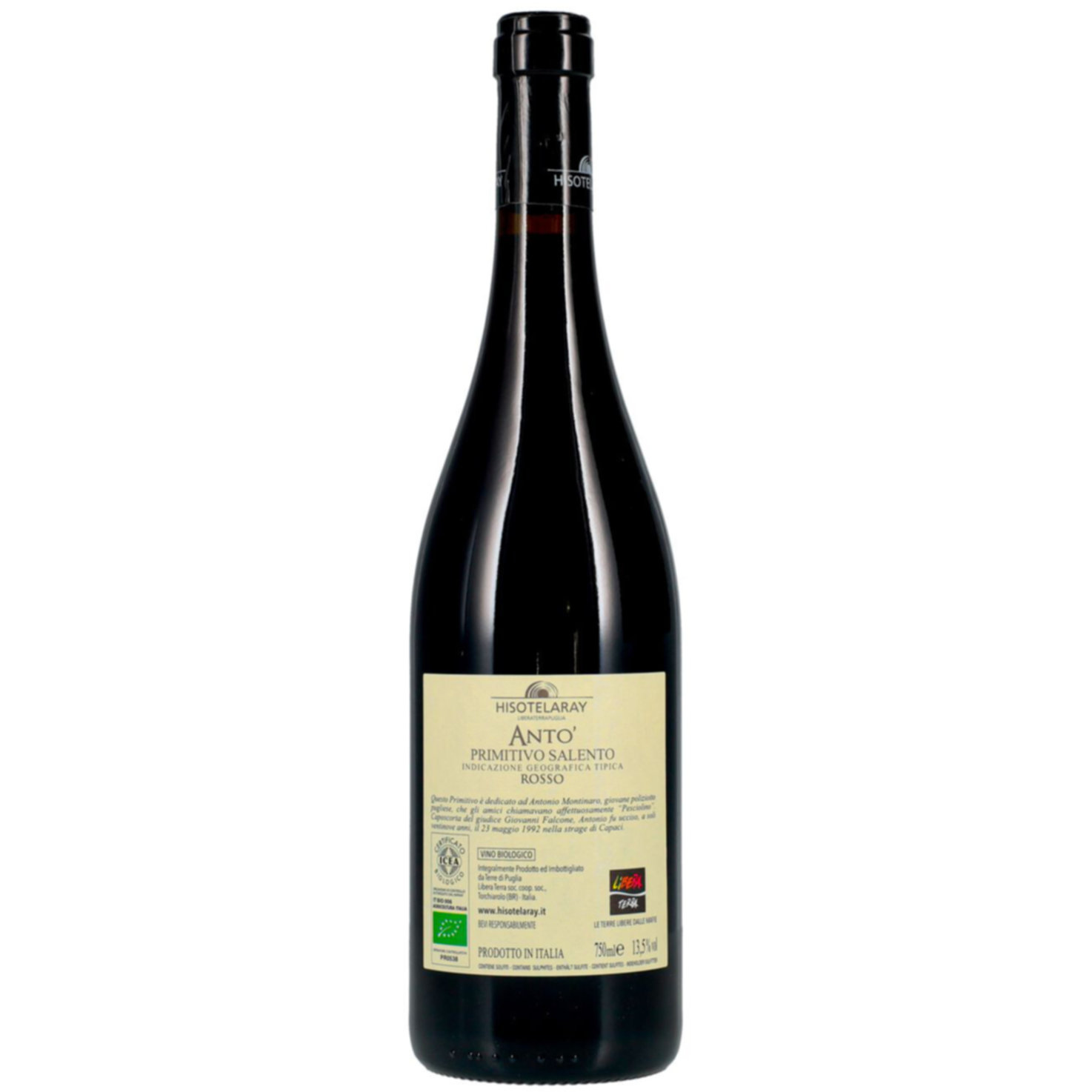 Salento IGT Primitivo Antò Hisotelaray - Libera Terra Bio -75cl