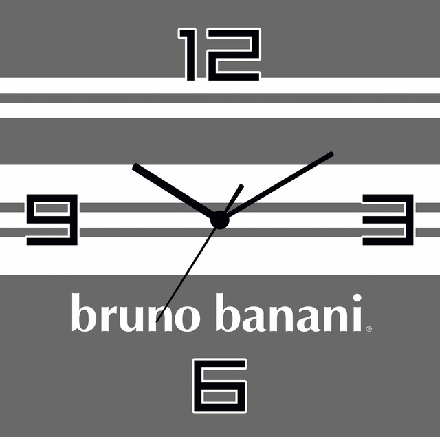 Bruno Banani Wanduhr »Stripes auf Alu« wahlweise mit Quarz- oder Funkuhrwerk, lautlos ohne Tickgeräusche