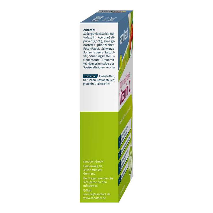100% Natürliches Vitamin C sanotact Lutschtabletten , 30 St