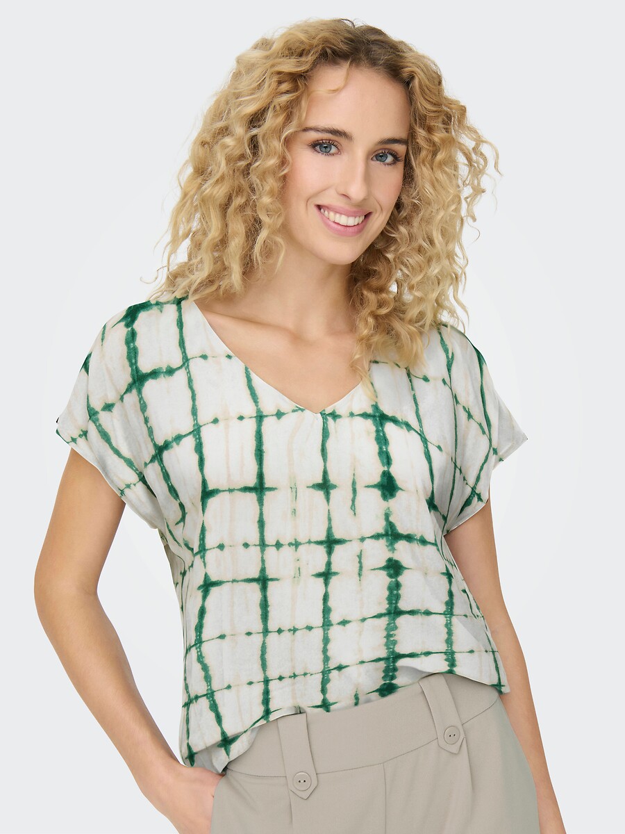Blusa JDY com mangas curtas e decote em V