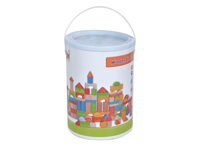 Spielba Holzspielwaren Bauklötze Holzbausteine 100 Stück Holzbausteine-Set