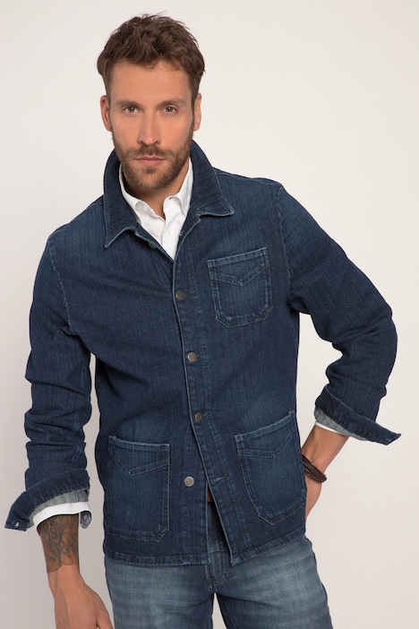 Overshirt, Denim, Jeans-Sakko, Reverskragen, Brusttasche