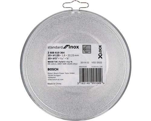 X-LOCK doorslijpschijf Bosch Standard voor Inox - Set Ø125mm, 10 stuks