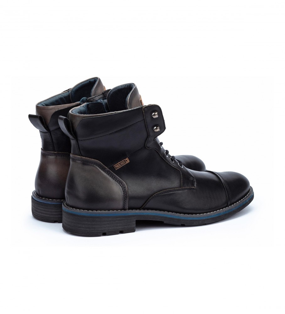 Botas de tornozelo Pikolinos York M2M-8170 em couro preto