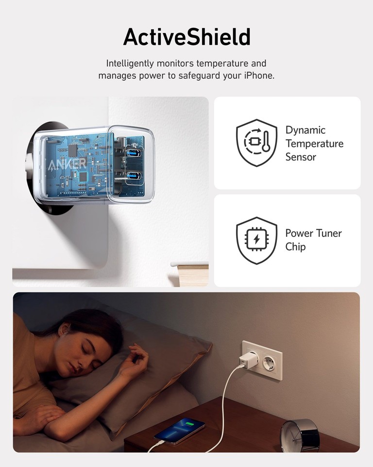 Anker - 521 Oplader (Nano Pro), 40W 2C, Hvid