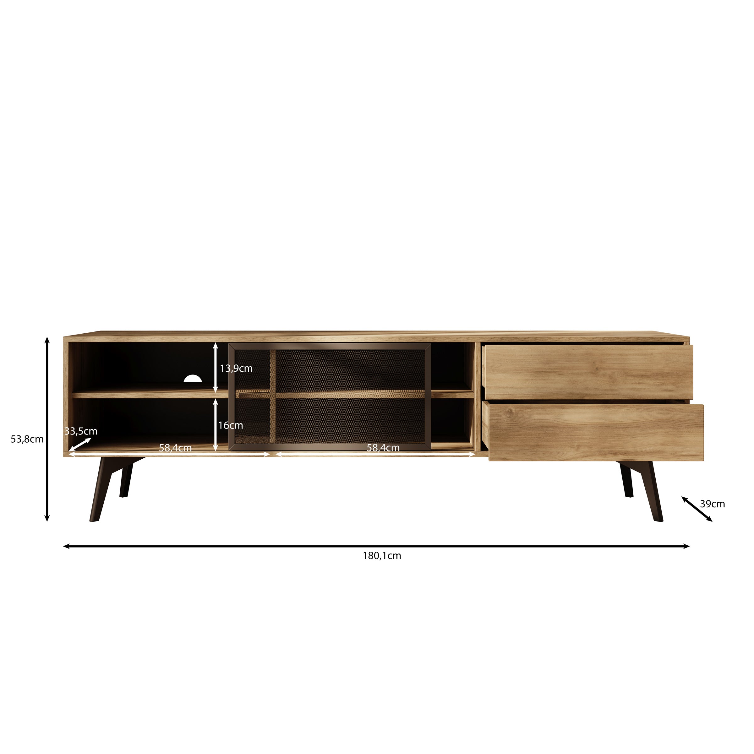 Spa - TV-Meubel - Eiken - 180 cm