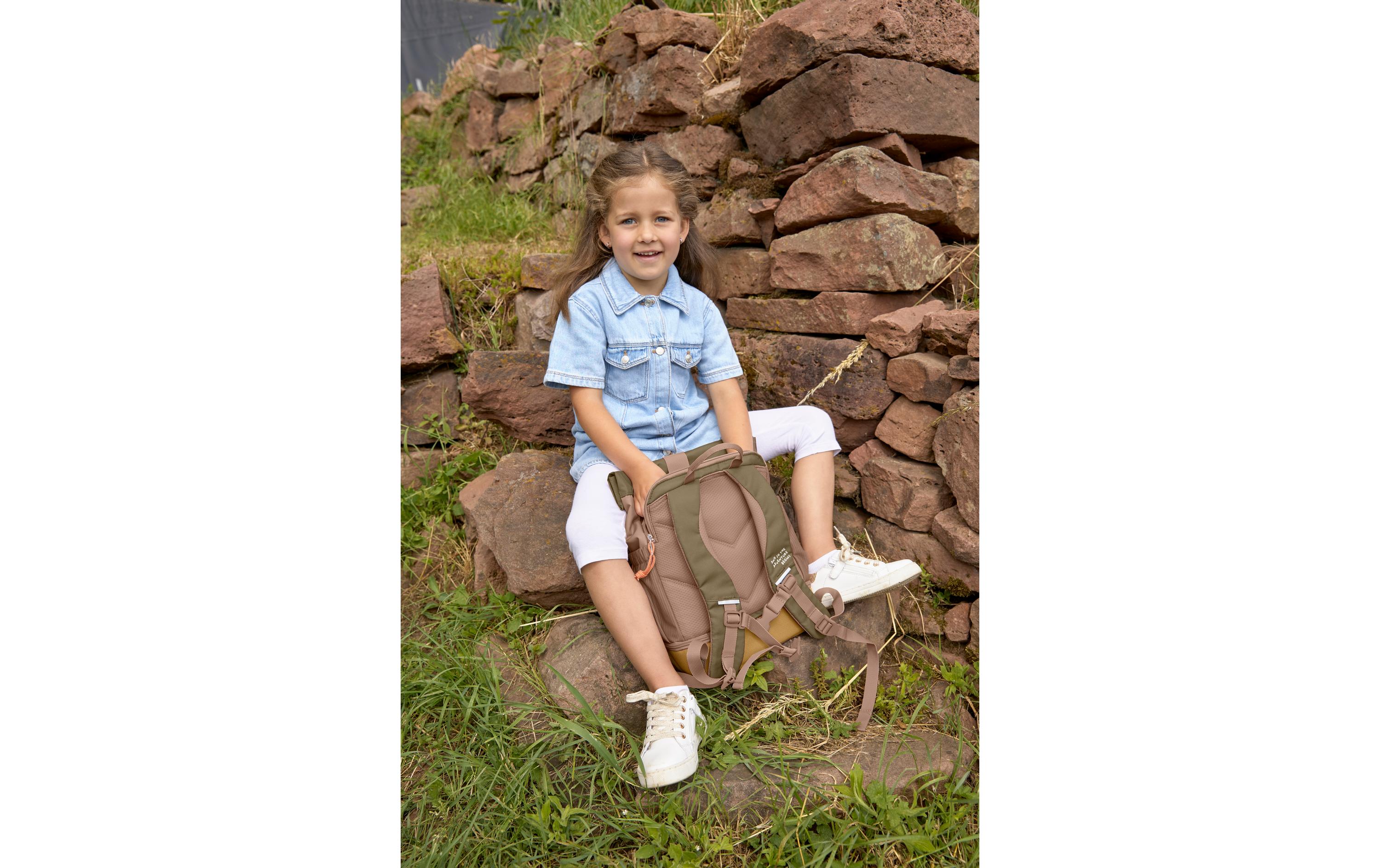 Rucksack Mini Rolltop Nature HaselnussWasserabweisender Kinderrucksack mit gepolsterten Schultergurten
