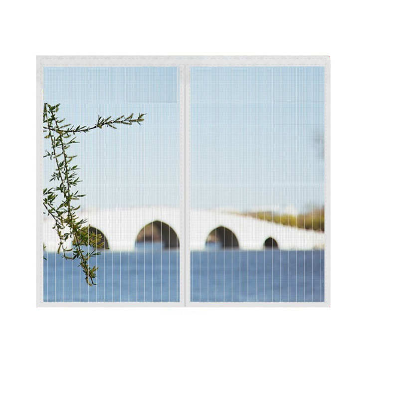 (130x130cm) Magnetischer Fenster Insektenschutz Fliegenvorhang Moskitonetz Automatisches Schliessen - Weiss