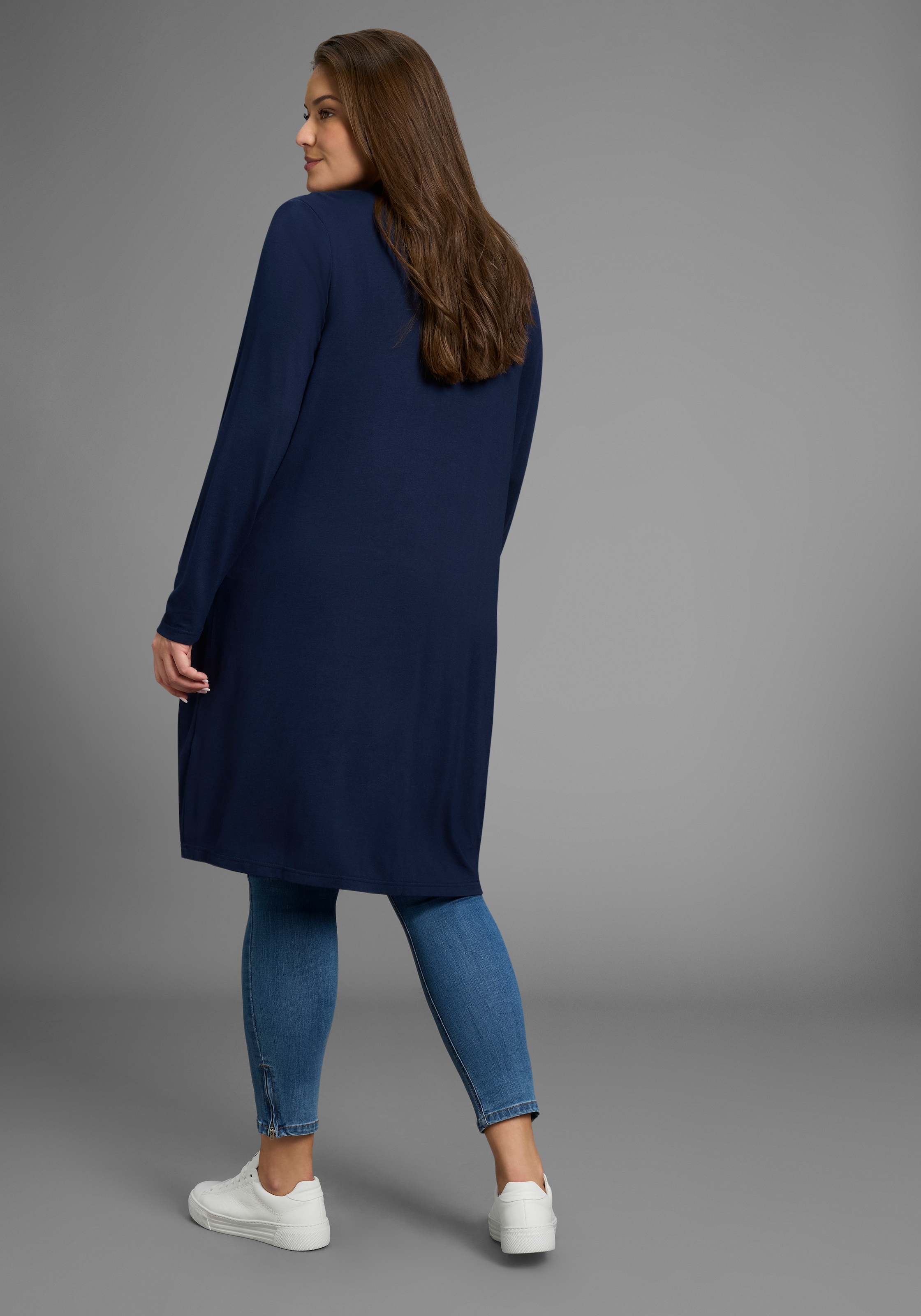 Laura Scott CURVE Longstrickjacke aus weichem, angenehmem fliessendem Jerseymaterial - GROSSE GRÖSSE