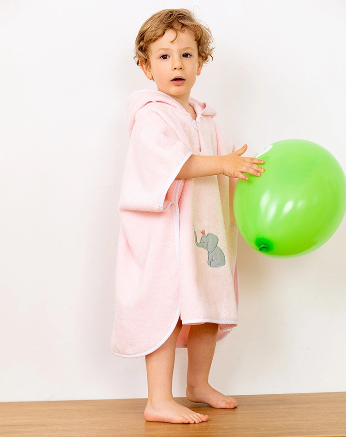 Badeponcho ELEFANT in rosa