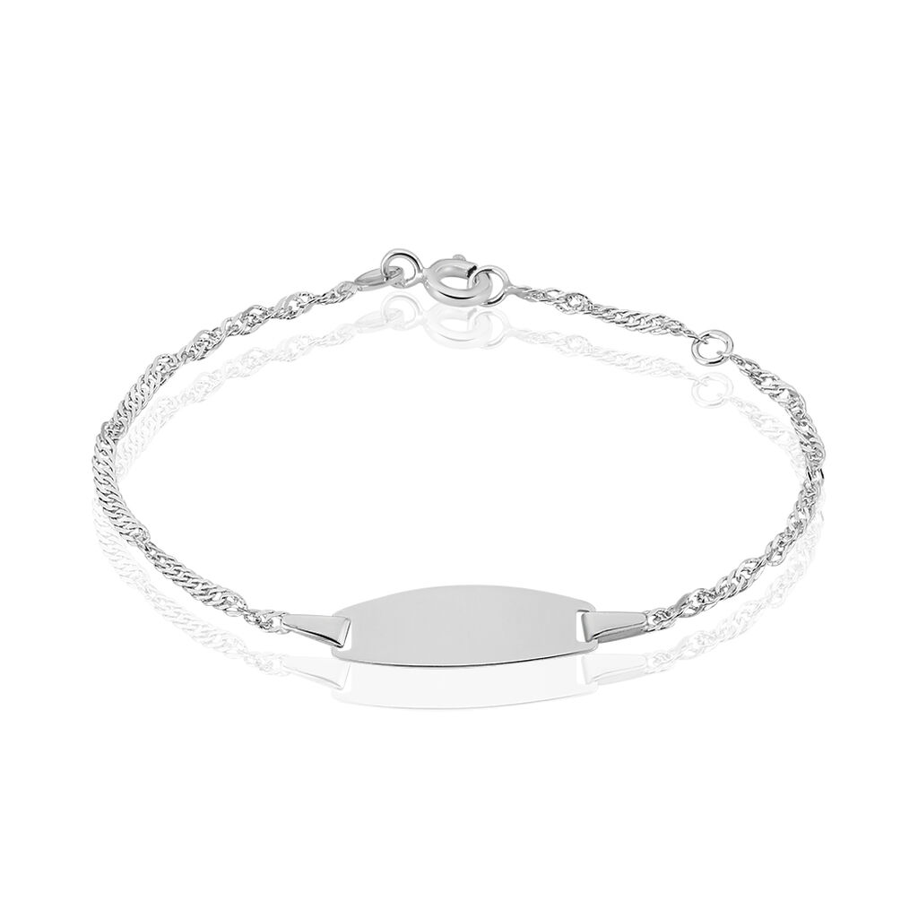 Bracelet Identité Ericka Maille Singapour Or Blanc