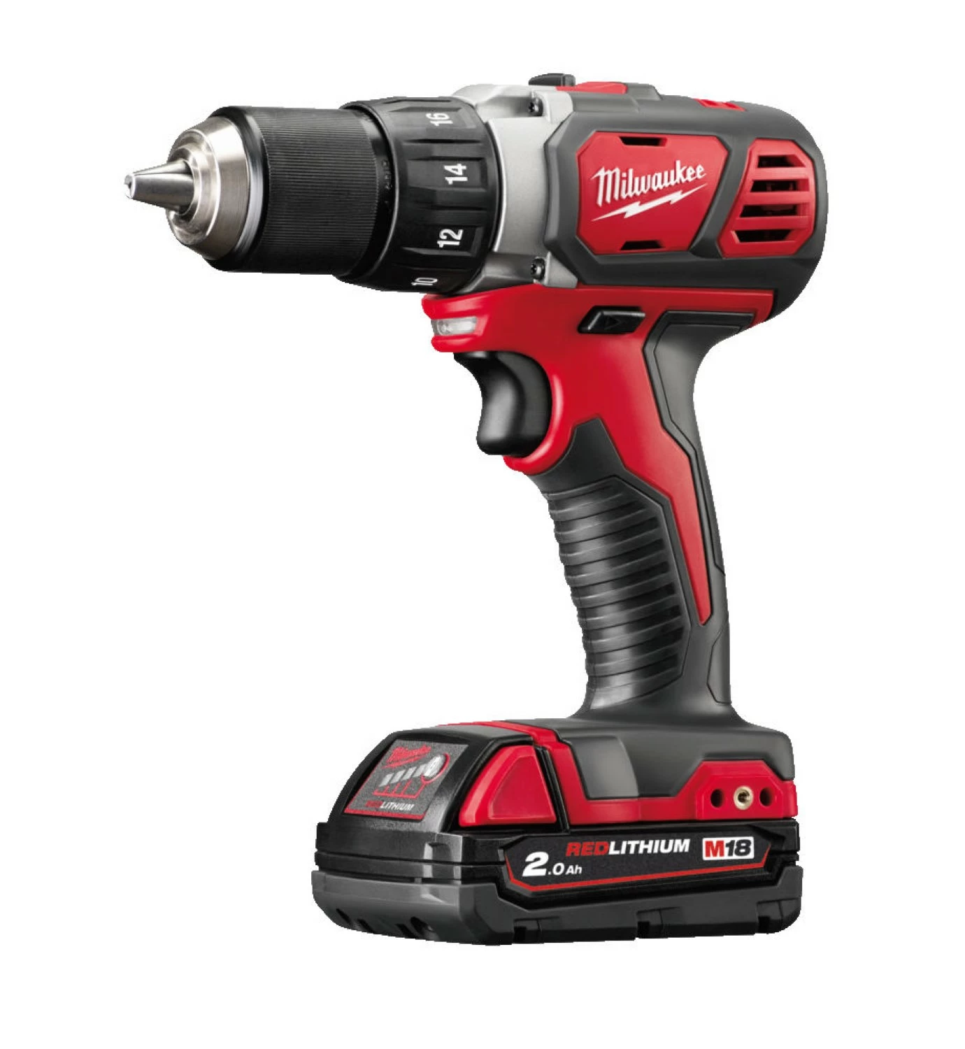 Milwaukee M18 BDD-202C 18V Li-Ion accu boor-/schroefmachine set (2x 2.0Ah accu) in koffer