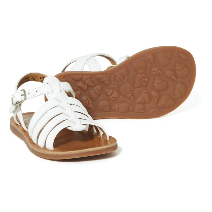 Pom d'Api Sandales Plagette Strap | Blanc - Ivoire