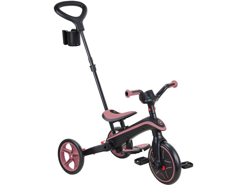 GLOBBER Trike Explorer Foldable 4 in 1, Pastellrosa All-in-One-Baby-Dreirad und Kinder-Laufrad