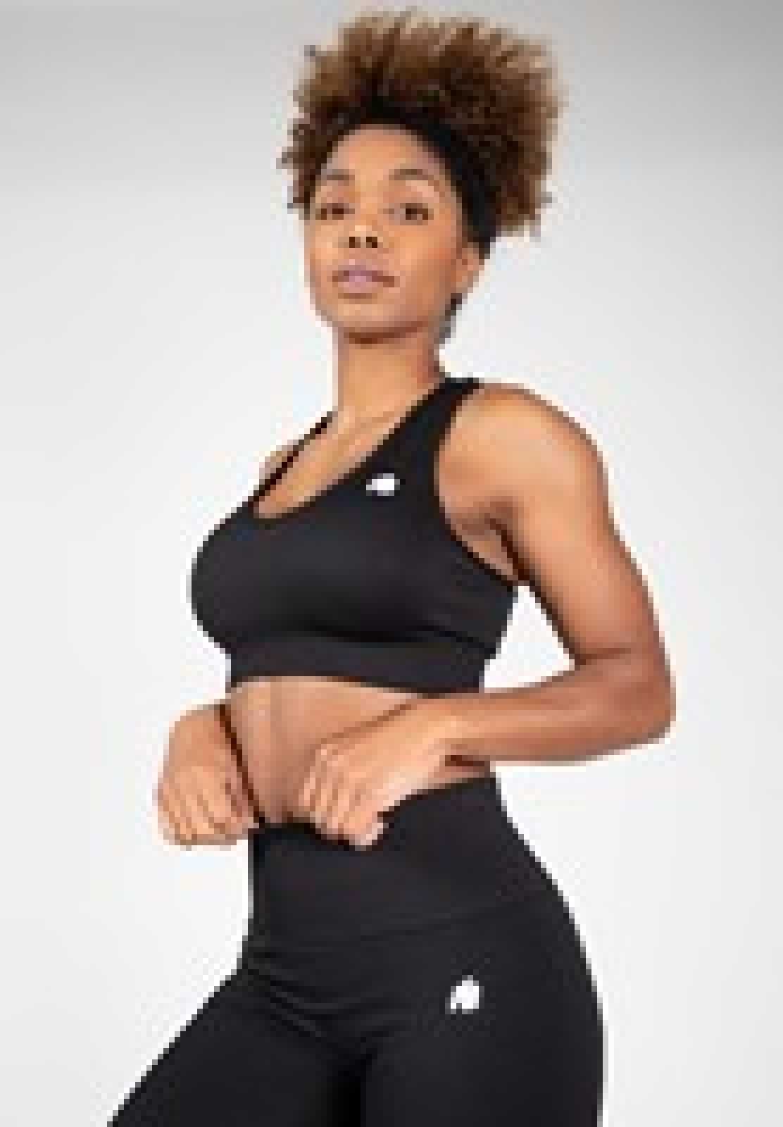 Sutiã esportivo sem costura Gorilla Wear Neiro, preto.