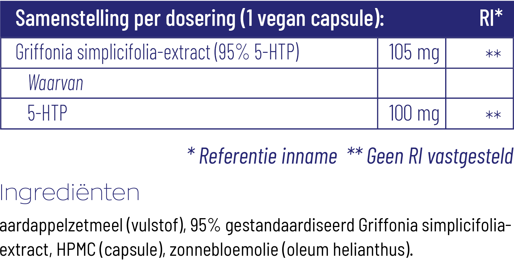 Vitakruid 5-Htp 100 Mg (60 vega capsules)