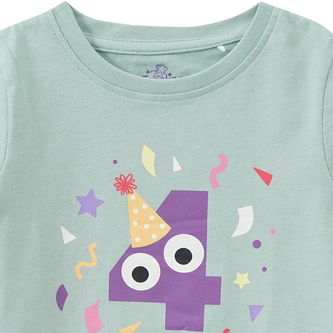 Topolino Mädchen T-Shirt mit Geburtstagszahl 4 mintgrün