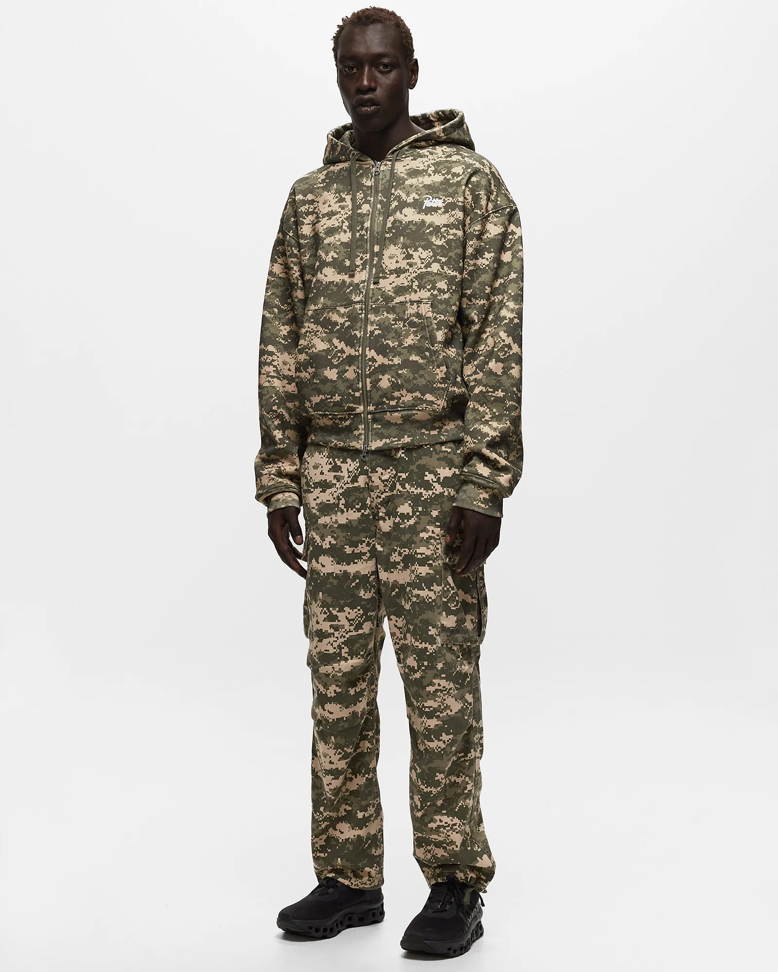 PATTA DIGI WAFFLE ZIP HOODED SWEATER