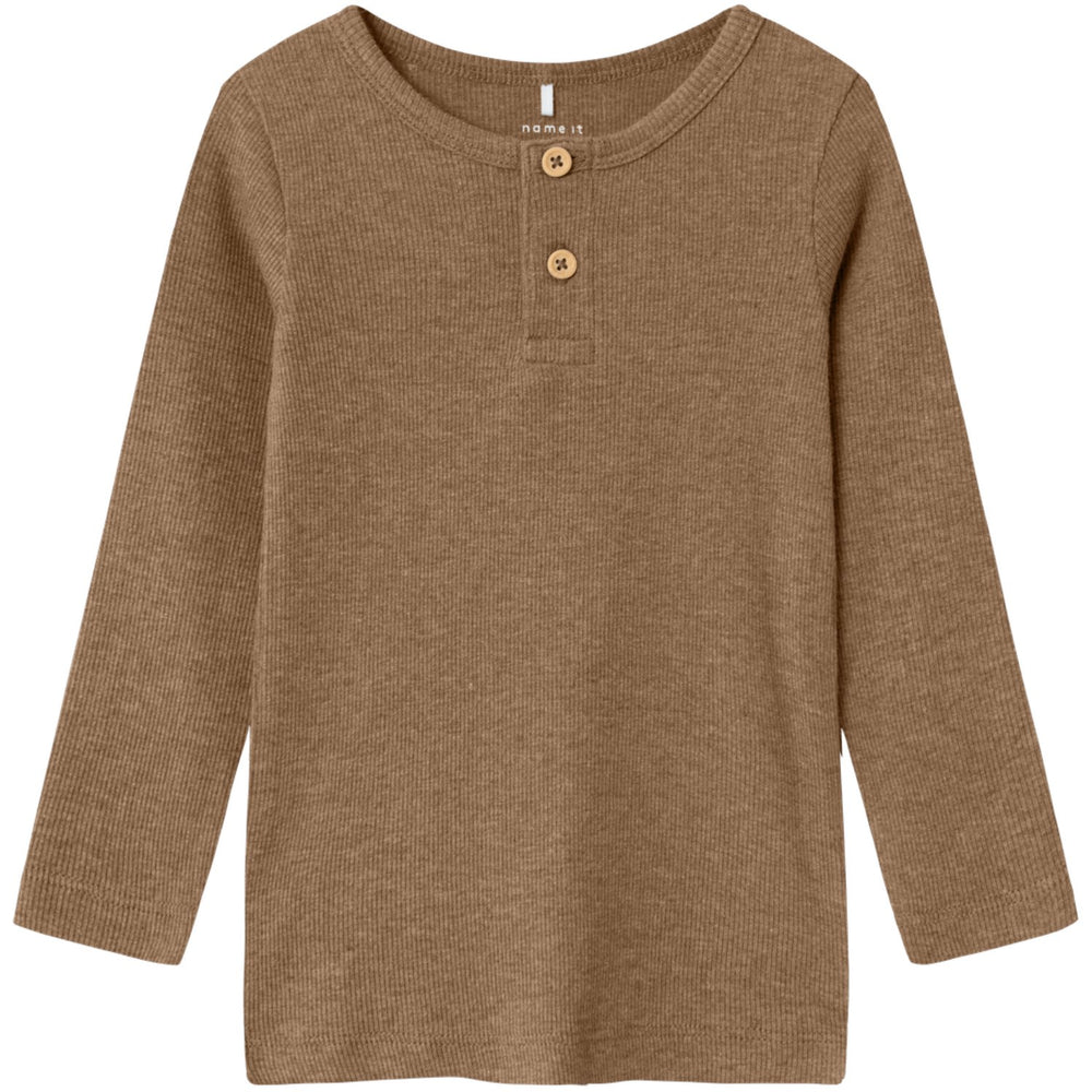Køb Name It Toasted Coconut Melange Nmmkab Ls Top Noos