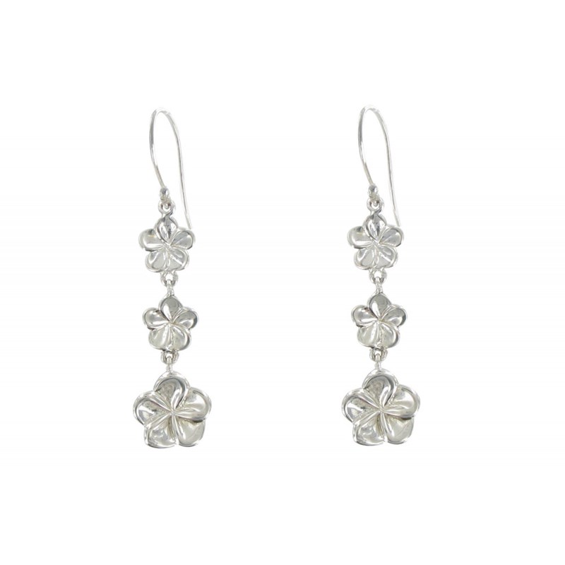 Boucles d'Oreilles Argent Trois Fleurs