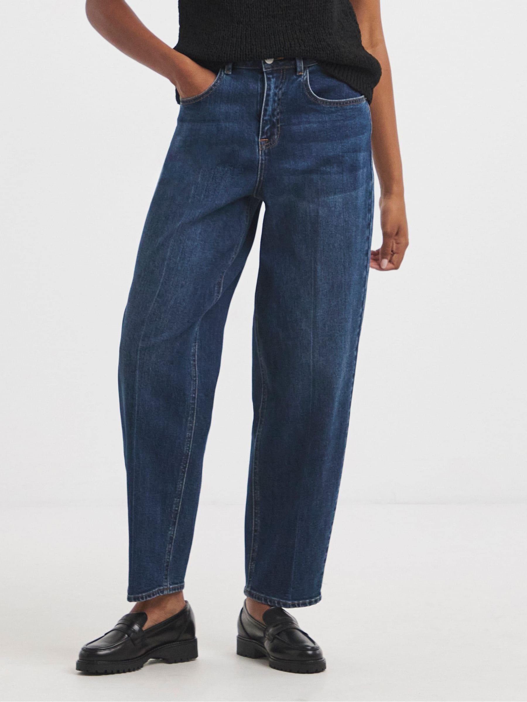 Blauw - Simply Be Smart Tapered Barrel Jeans