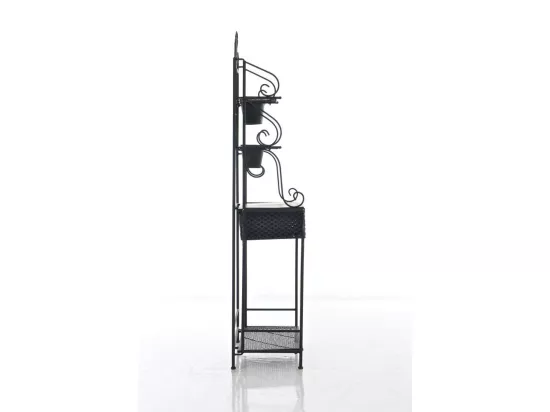 Étagères sur pied - Métal - 94 x 30 x 149cm - Noir - Shine