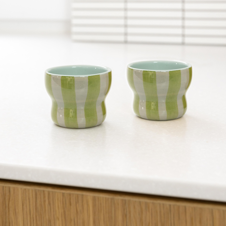 &klevering Circus koffie mok set van 2 geel