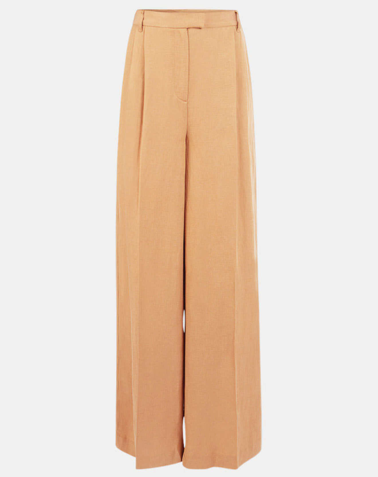 Galeries Lafayette Pantalon droit et fluide à teneur en Lin Ludwig camel