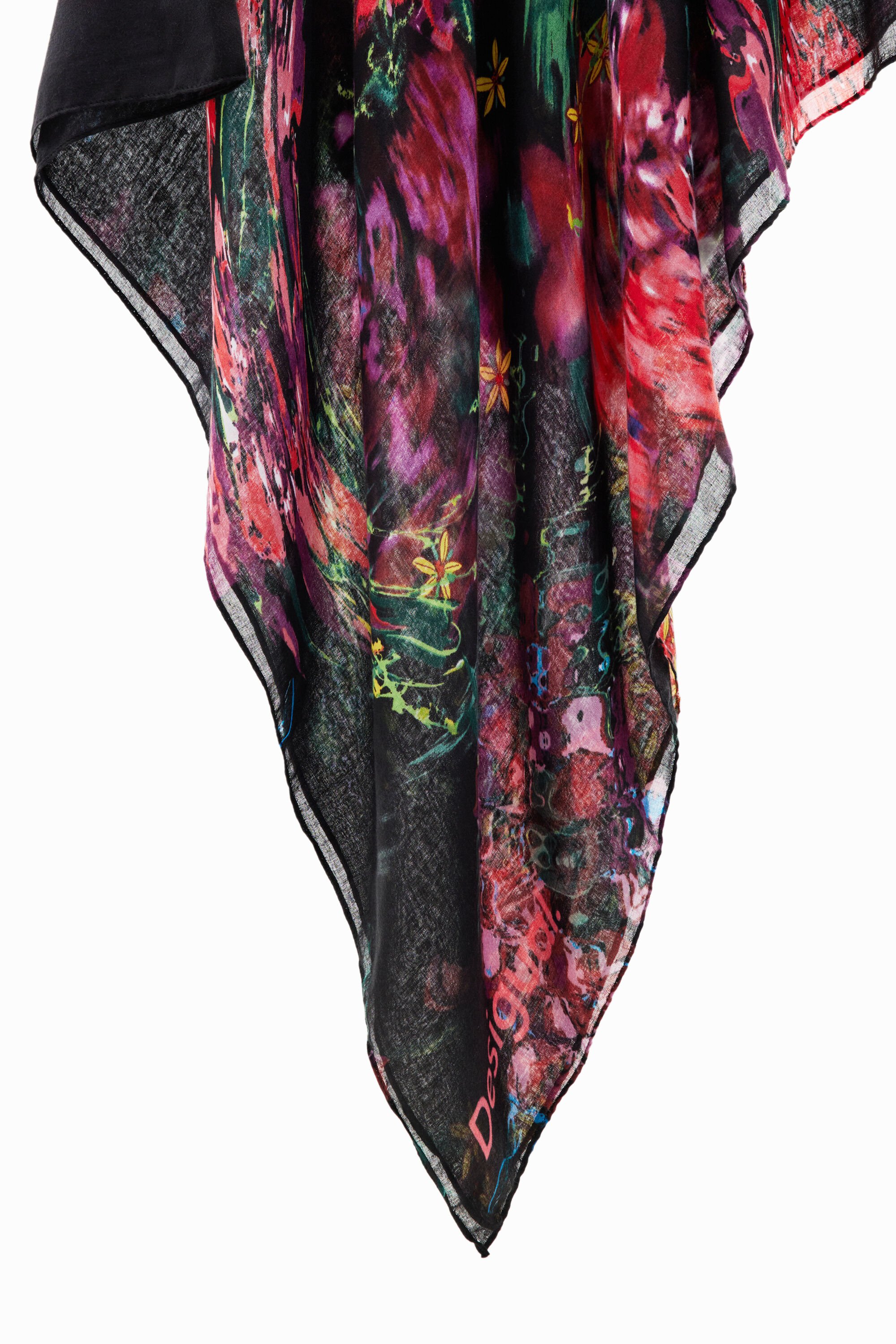 Foulard rectangulaire fleurs