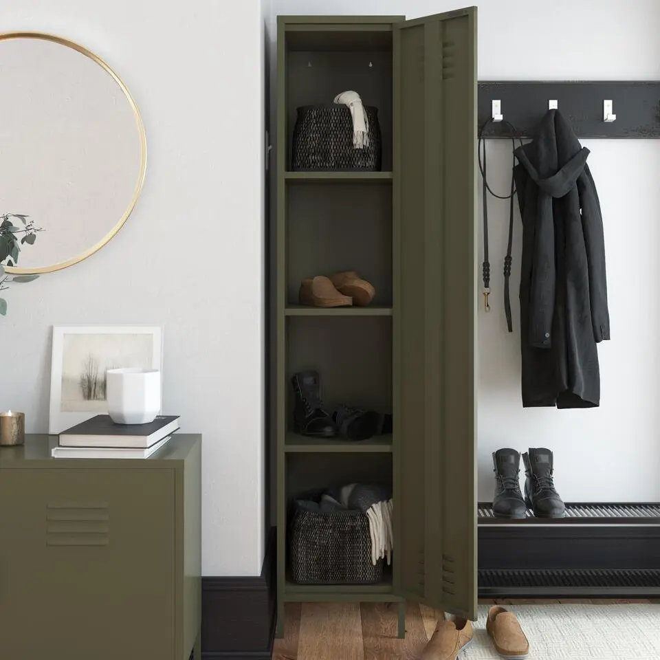 Bradford - Kast met 1 olijfgroene metalen deur