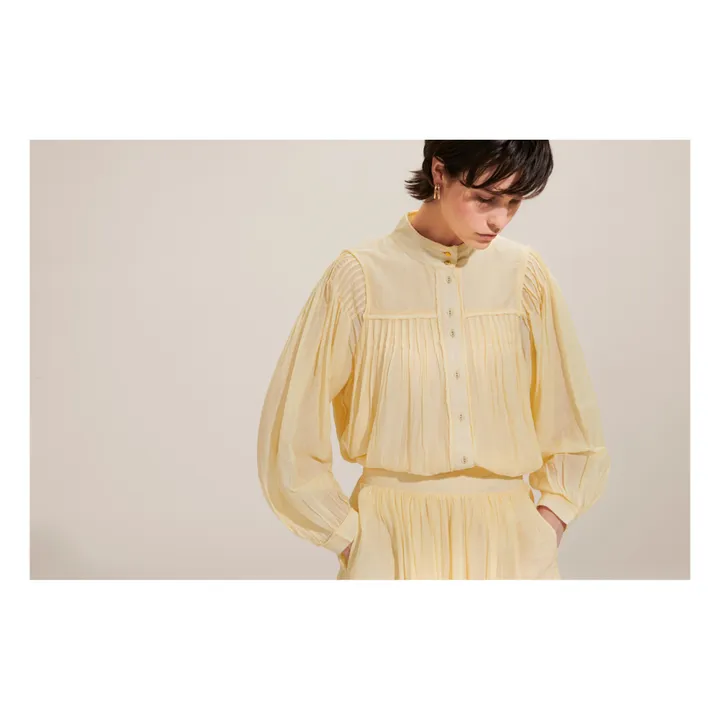 BELLEPIECE Blouse Split Coton et Soie | Jaune