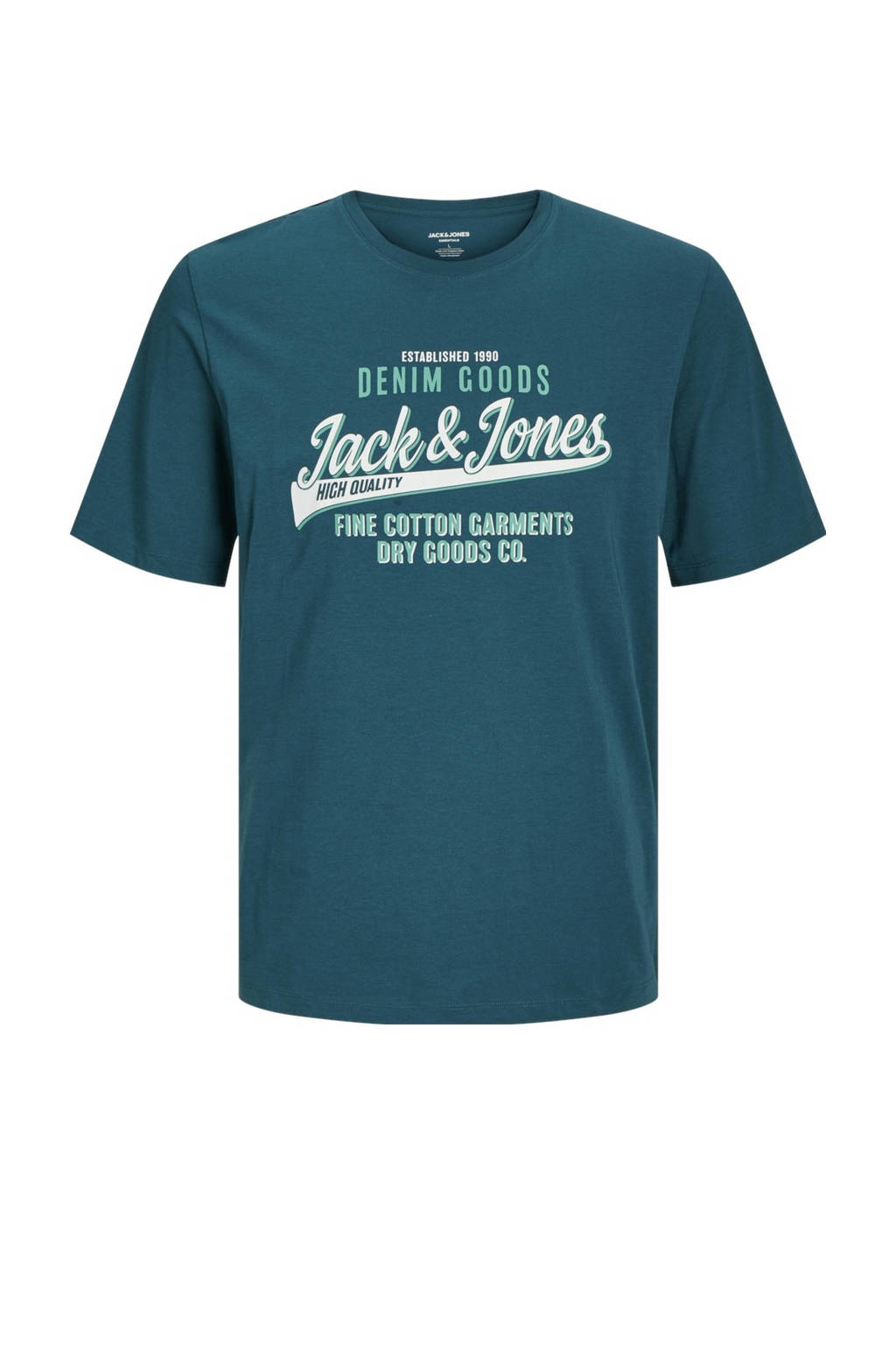 JACK & JONES T-shirt JJELOGO met logo petrol