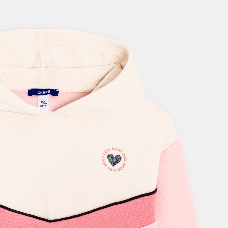 Sweat-shirt à capuche rose fille