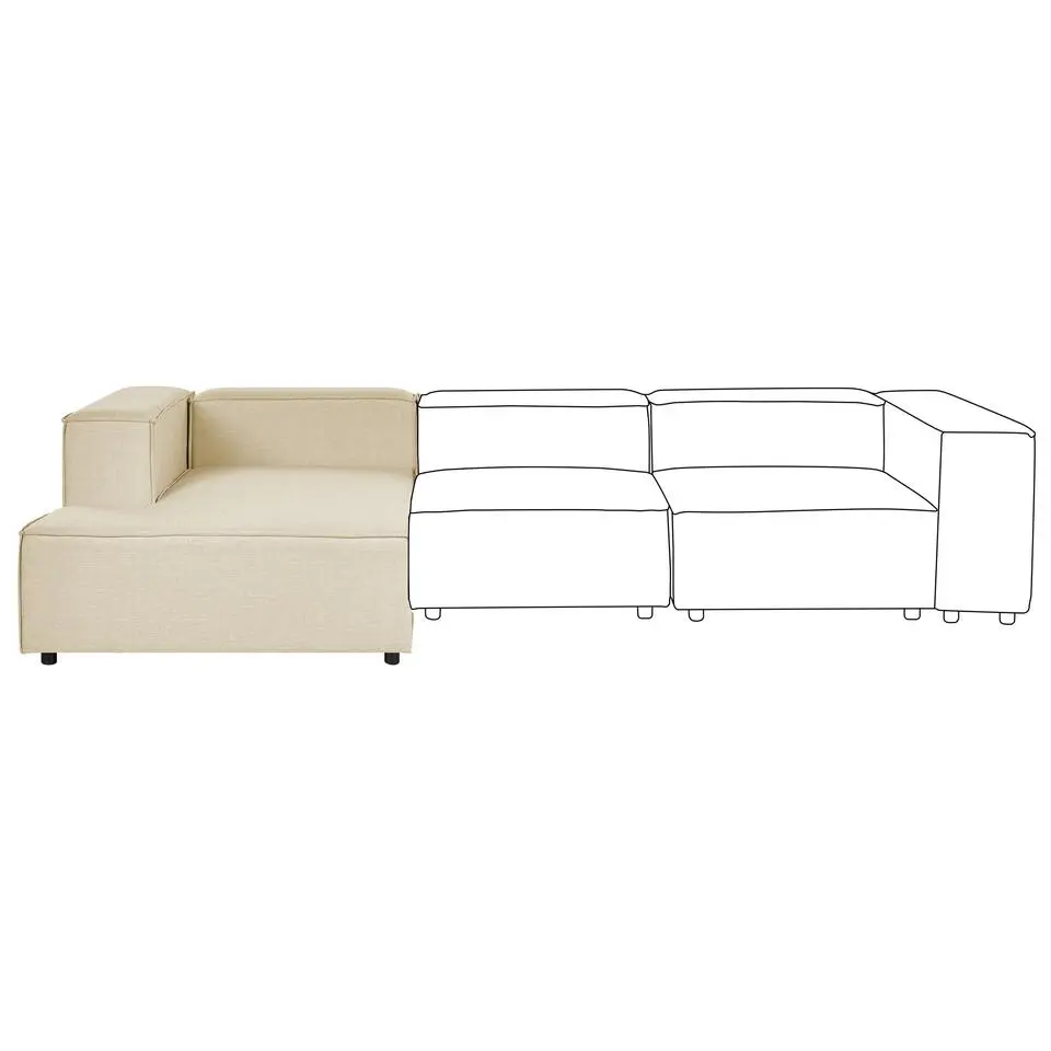 APRICA - Chaise longue - Beige - Rechterzijde - Linnen