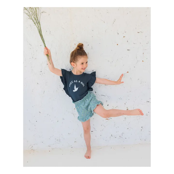 Búho T-shirt Free Volants | Bleu nuit