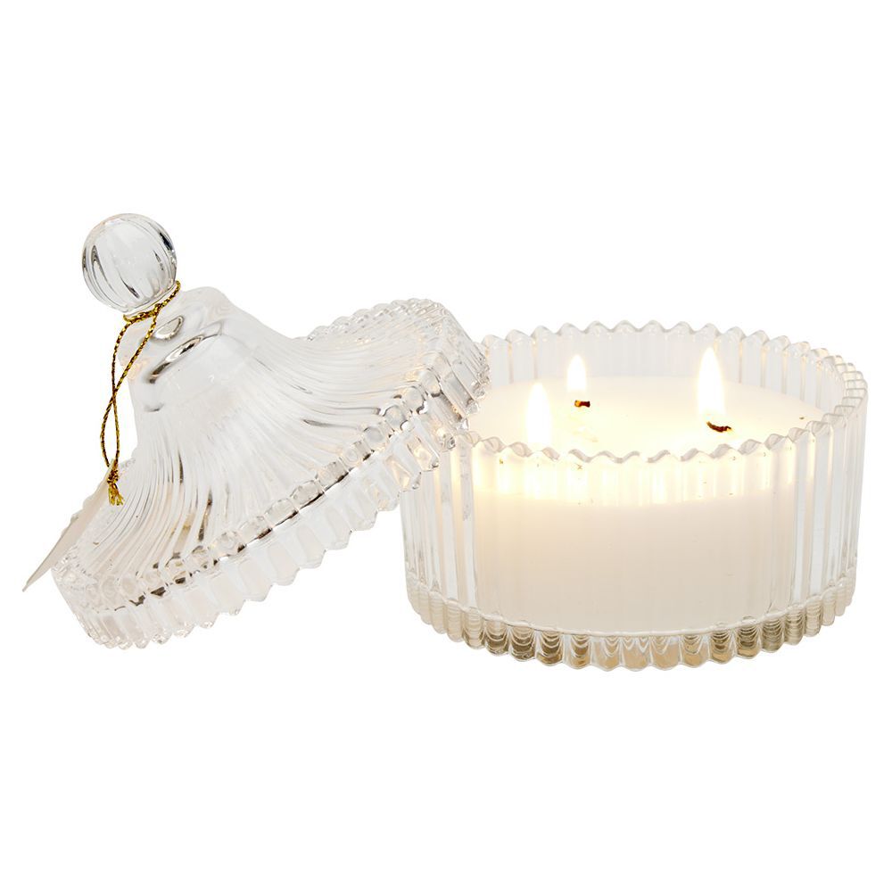 Bougie chic design poudrier ivoire