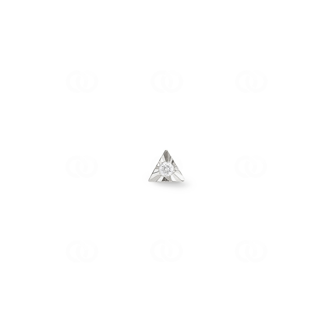 Nasenstecker Kugel 750/18 K Weissgold mit Diamant 0.01ct H/Si