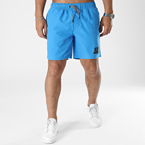 Short De Bain Tag Logo Bleu Noir
