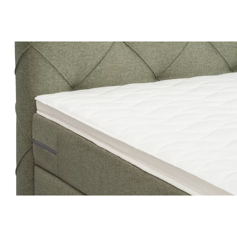 Boxspring met opbergruimte Liv geruit - groen - 140x200 cm