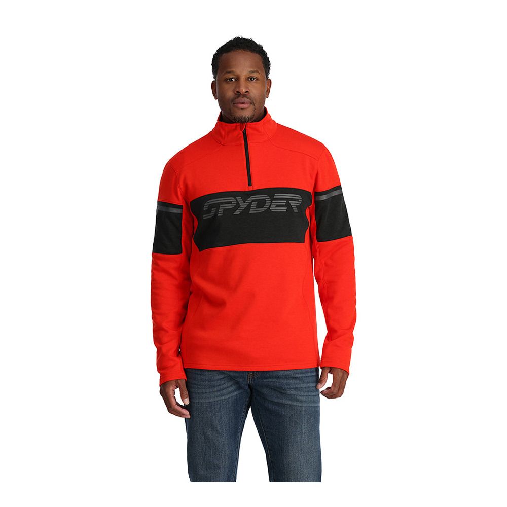 Spyder SPEED FLEECE 1/2 ZIP - Polaire Homme volcano