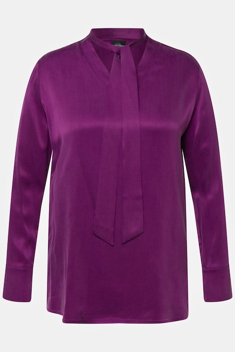 Cuprobluse, Schluppe, V-Ausschnitt, Langarm