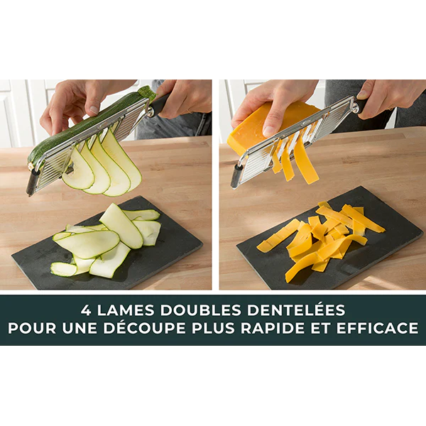 Mandoline multifonctions 3 lames interchangeables inox Mathon