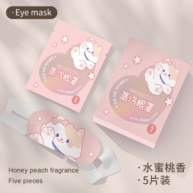 Coolkiss - Set van 5: Wegwerpbaar stomend oogmasker voor op reis (verschillende designs)